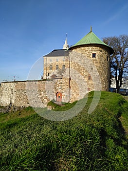 Old tower of the Akershus Fortress. Oslo, Norway.