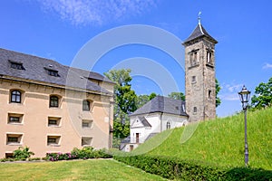 Old tower in fortress of Koenigstein, Saxon Switzerland, Germany