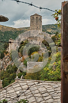 Old tower in a medieval town PoÄitelj Bosnia and Hercegovina