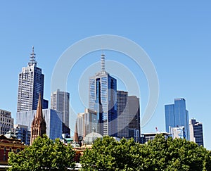 Old towers and modern skyscrapers