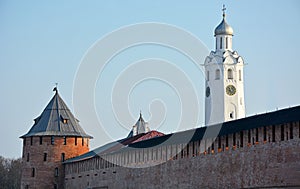 Old towers of Novgorod Kremlin