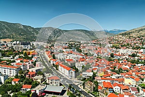 Old town aerial view, Mostar, Bosnia and Herzegovina