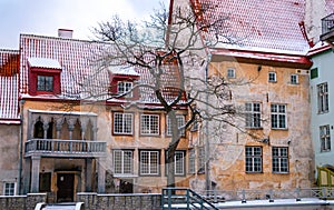 Old town architecture in castle of Tallinn Estonia