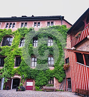 Old town architecture in German city of Nuremberg