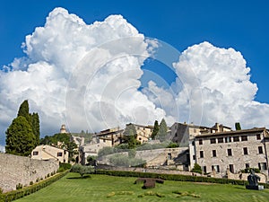 Old town of Assisi. Famous pilgrimage and travel destination in Umbria, Italy