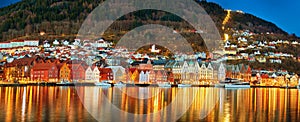 Old town of Bergen panorama