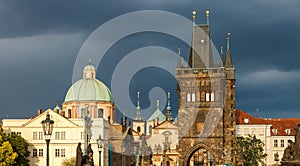 Old Town Bridge Tower St Francis of Assisi Church Prague Czech Republic