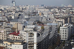 Aerial view of old town Bucharest