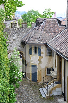 Old town buildings in Neuchatel, Switzerland