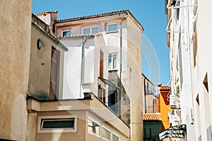 Old town buildings in Piran, Slovenia