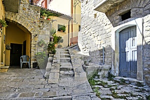 The old town of Castelmezzano, Italy.