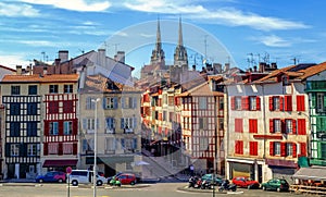 Old Town center of Bayonne, France