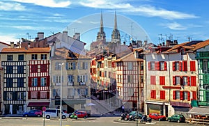 Old Town center of Bayonne, France photo
