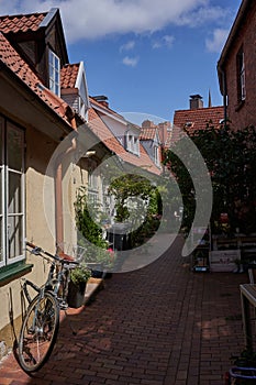Luebeck, Germany - July 20, 2021 - The old town centre and the district termed the Innenstadt photo
