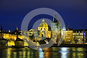 The Old Town with Charles bridge tower in Prague