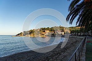 Old town of Collioure, France, a popular resort town on Mediterranean sea.