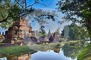 Old town combined with old canal in Sukhothai.