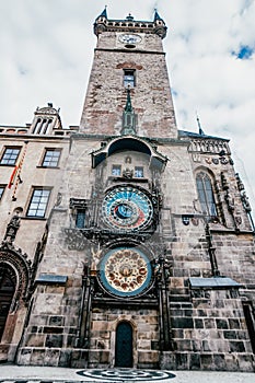 Old Town. Czech Republic Astronomic clock View of Prague. Detail of the Prague