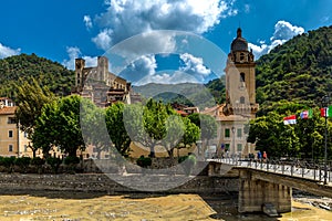 Old town of Dolceacqua in Liguria, Italy.