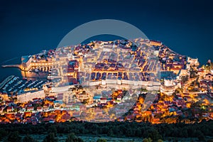 Old town of Dubrovnik at twilight, Dalmatia, Croatia