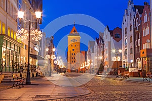 Old town of Elblag at night