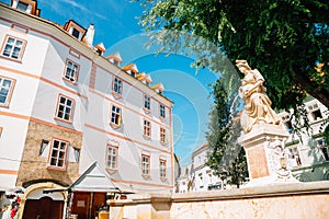 Old town Franciscan Square Frantiskanske namestie in Bratislava, Slovakia