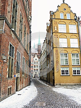 Old town Gdansk Danzig Poland, winter photo