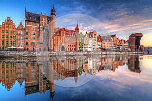 Old town of Gdansk at Motlawa river