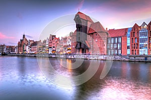 Old town of Gdansk at Motlawa river