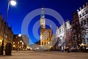 Old Town in Gdansk at night