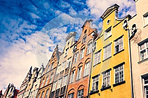 Old Town in Gdansk - tenements, Poland