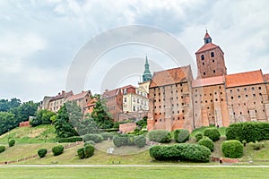 Old town in Grudziadz, view from the Vistulan Boulevard