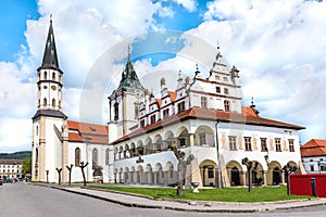 Old Town hall and Basilica of St. James in background on Master PaulÃ¢â¬â¢s Square in Levoca - UNESCO SLOVAKIA