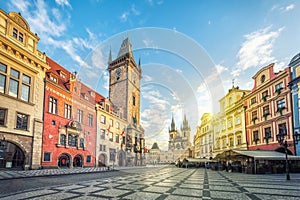 Old Town Hall building with clock tower in Prague