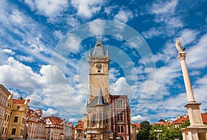 Old Town Hall clock tower in Prague