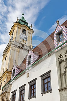 Old Town Hall on Main square in Bratislava, Slovakia.