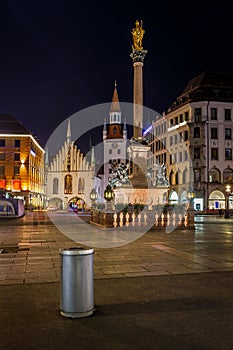 Old Town Hall and Marienplatz in Munich at Night