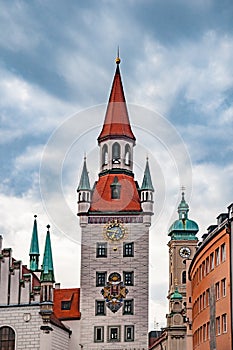 Old Town Hall Tower in Munich, Germany.