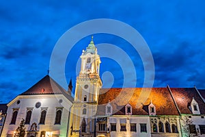 Old town hall at night Bratislava