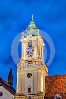 Old town hall at night Bratislava