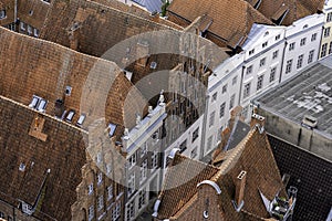 Old town in the hanseatic city of Lübeck with historic buildings