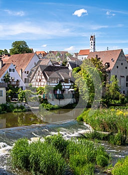 Old town of Harburg at the river WÃ¶rnitz