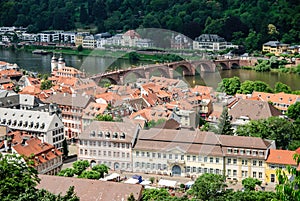 Old town of Heidelberg and the Old Bridge, Heidelberg, Germany