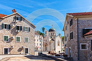 The old town of Herceg Novi not far from Church of St. Jerome, Montenegro