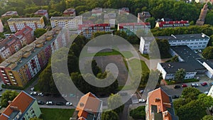 Old Town High School Football Field Stargard Liceum Boisko Aerial View Poland
