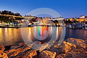 Old town Kaleici in Antalya, Turkey at night