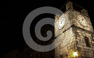 Old town Kotor clock tower