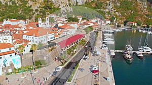 Old town Kotor, Montenegro on the coast of Kotor Bay of Adriatic sea