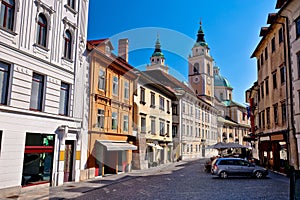 Old town of Ljubljana street and architecture