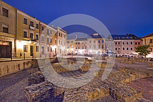 Old town of Lublin at night